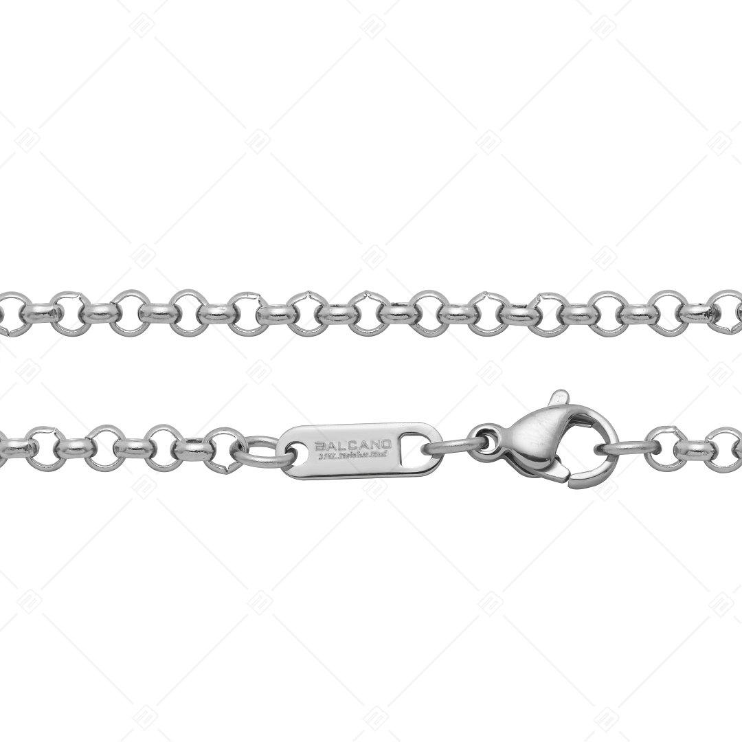 BALCANO - Belcher / Bracelet type chaîne à maille rolo en acier inoxydable avec hautement polie - 3 mm (441305BC97)