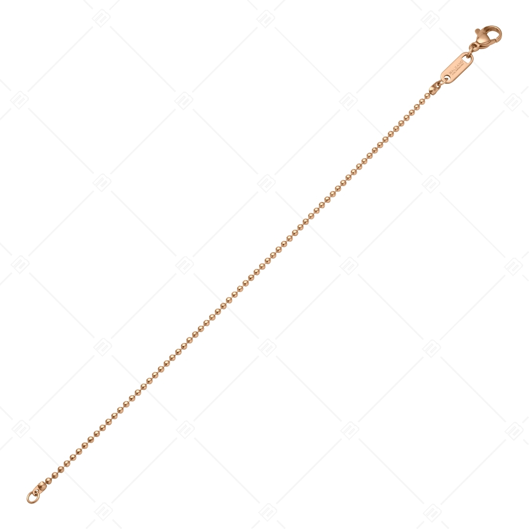 BALCANO - Ball Chain / Bracelet maille de baies en acier inoxydable plaqué or rose 18K - 1,5 mm (441312BC96)