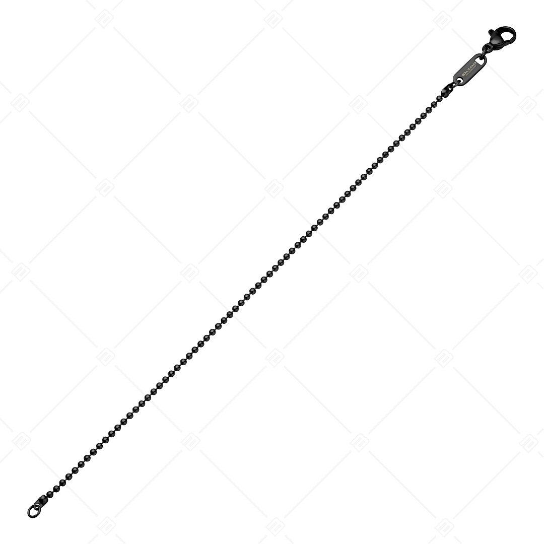 BALCANO - Ball Chain / Stainless Steel Ball Chain-Bracelet, Black PVD Plated - 2 mm (441313BC11)