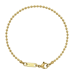 BALCANO - Ball Chain / Stainless Steel Ball Chain-Anklet, 18K Gold Plated - 2 mm