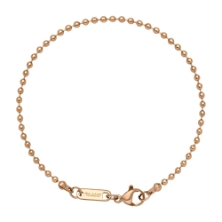 BALCANO - Ball Chain / Stainless Steel Ball Chain-Bracelet, 18K Rose Gold Plated - 2 mm