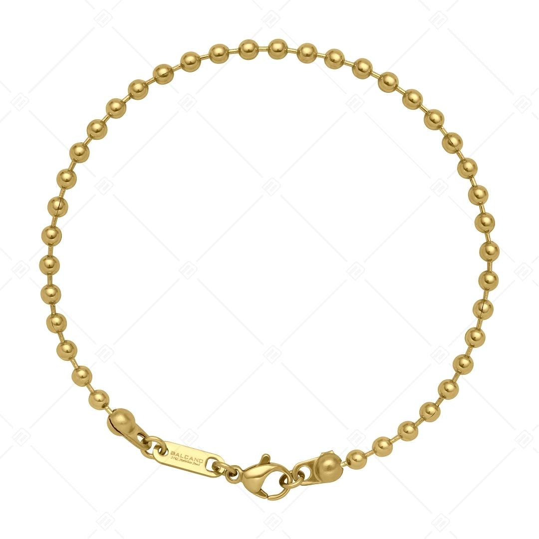 BALCANO - Ball Chain / Stainless Steel Ball Chain-Bracelet, 18K Gold Plated - 3 mm (441315BC88)