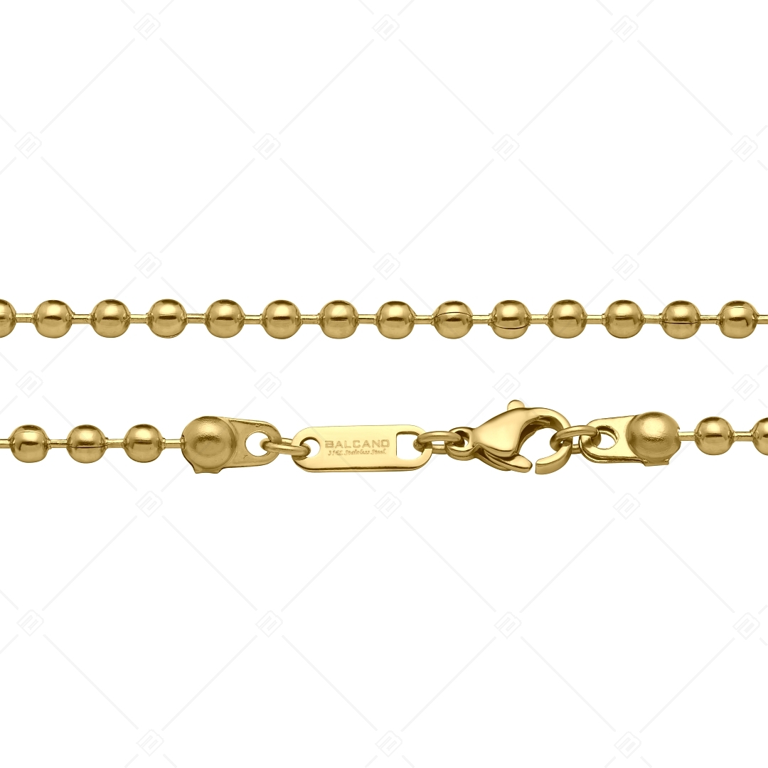 BALCANO - Ball Chain / Stainless Steel Ball Chain-Bracelet, 18K Gold Plated - 3 mm (441315BC88)