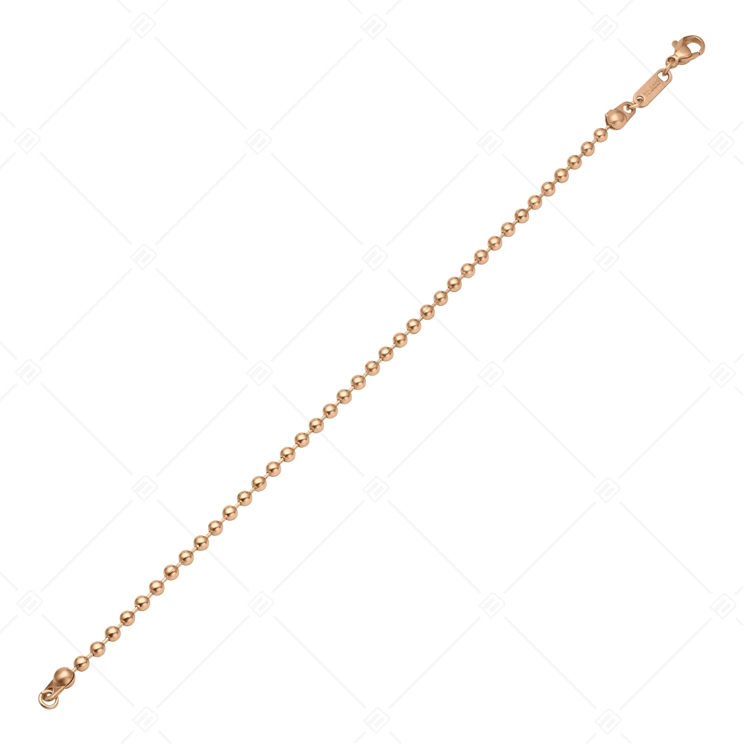 BALCANO - Ball Chain / Edelstahl Kugelkette-Armband  mit 18K Rosévergoldung - 3 mm (441315BC96)
