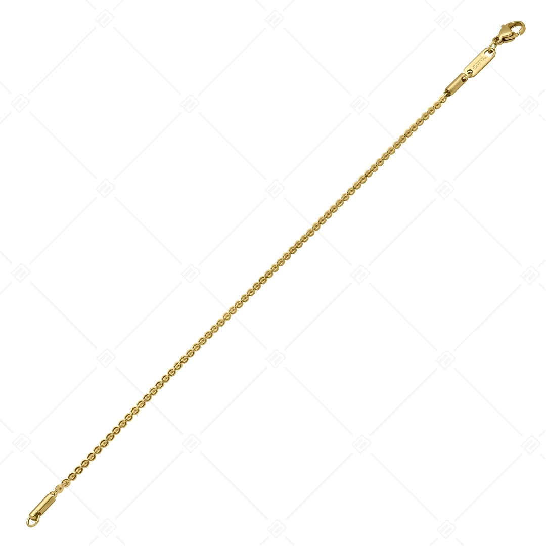 BALCANO - Coffee Chain / Stainless Steel Coffee Chain Bracelet, 18K Gold Plated - 2 mm (441338BC88)