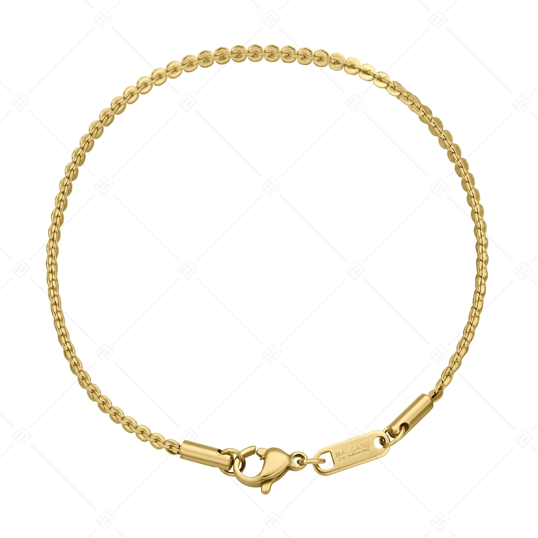 BALCANO - Coffee Chain / Stainless Steel Coffee Chain Bracelet, 18K Gold Plated - 2 mm (441338BC88)