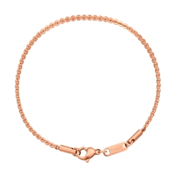BALCANO - Coffee Chain / Stainless Steel Coffee Chain-Bracelet, 18K Rose Gold Plated - 2 mm