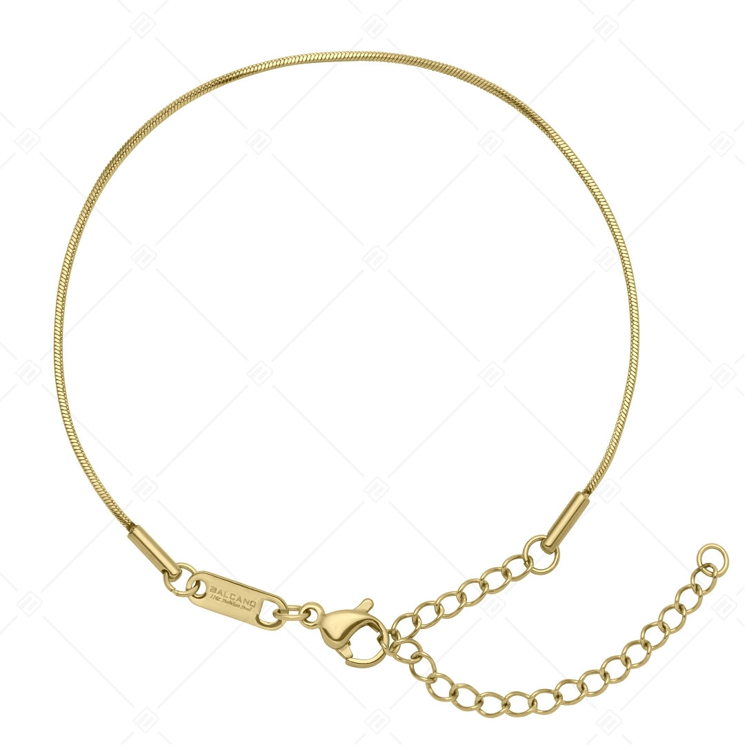 BALCANO - Square Snake / Stainless Steel Square Snake Chain-Bracelet, 18K Gold Plated - 1 mm (441340BC88)