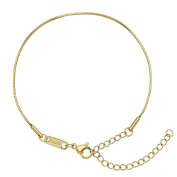 BALCANO - Square Snake / Edelstahl Quadrat Schlangenkette-Armband mit 18K Gold Beschichtung - 1 mm