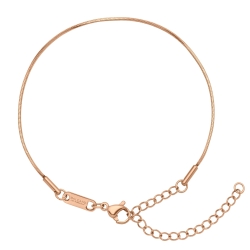 BALCANO - Square Snake / Stainless Steel Square Snake Chain-Bracelet, 18K Rose Gold Plated - 1 mm