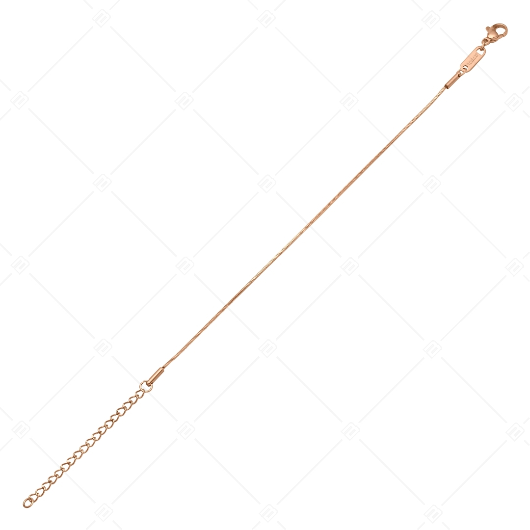 BALCANO - Square Snake / Bracelet type chaîne serpentine carrée en acier inoxydable plaqué or rose 18K - 1 mm (441340BC96)