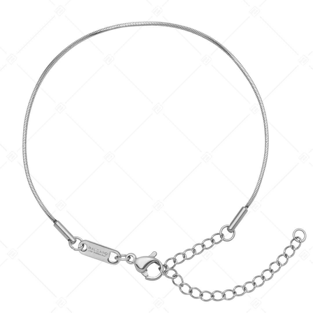 BALCANO - Square Snake / Stainless Steel Square Snake Chain-Bracelet, High Polished - 1 mm (441340BC97)