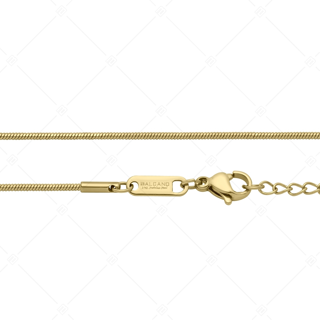 BALCANO - Square Snake / Stainless Steel Square Snake Chain-Bracelet, 18K Gold Plated - 1,2 mm (441341BC88)