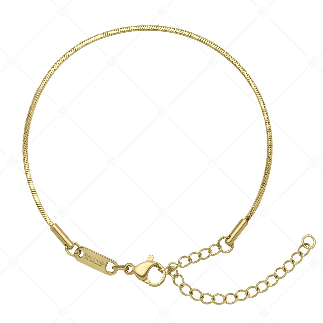 BALCANO - Square Snake / Stainless Steel Square Snake Chain-Bracelet, 18K Gold Plated - 1,2 mm (441341BC88)