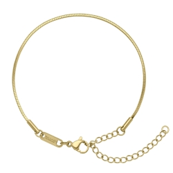 BALCANO - Square Snake Chain / Bracelet carré type chaîne serpent, plaqué or 18K - 1,2 mm