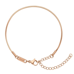 BALCANO - Square Snake / Bracelet type chaîne serpentine carrée en acier inoxydable plaqué or rose 18K - 1,2 mm