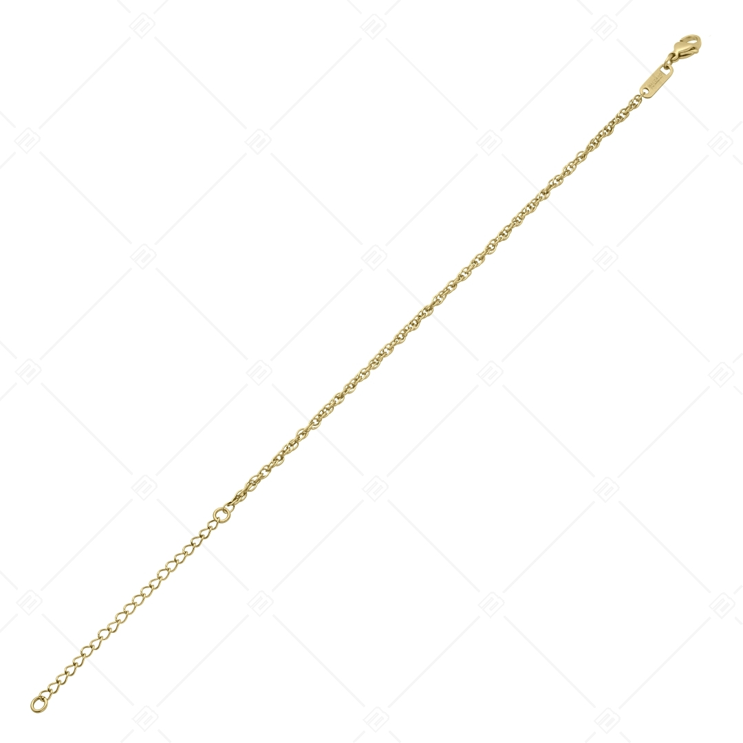 BALCANO - Prince of Wales / Bracelet à maillon galloise en acier inoxydable plaqué or 18K - 2 mm (441353BC88)