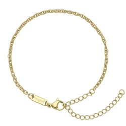 BALCANO - Prince of Wales / Stainless Steel Prince of Wales Chain-Bracelet, 18K Gold Plated - 2 mm