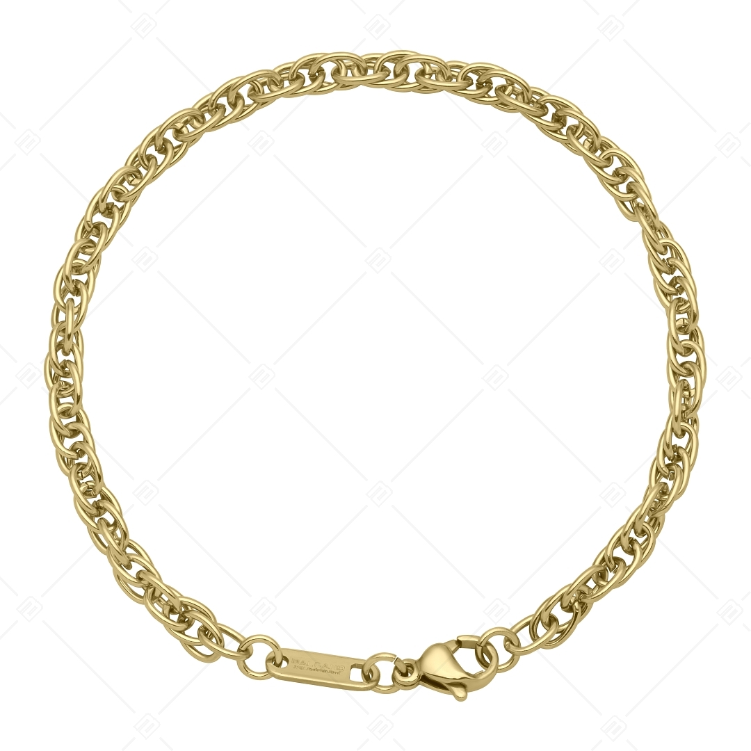 BALCANO - Prince of Wales / Edelstahl Prince of Wales Ketten-Armband mit 18K Gold Beschichtung - 4 mm (441356BC88)
