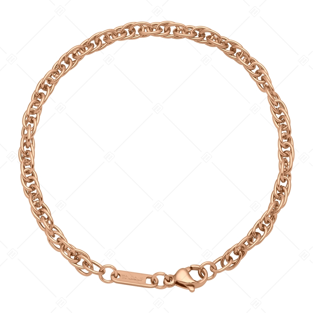 BALCANO - Prince of Wales / Stainless Steel Prince of Wales Chain-Bracelet, 18K Rose Gold Plated - 4 mm (441356BC96)