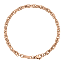 BALCANO - Prince of Wales / Stainless Steel Prince of Wales Chain-Bracelet, 18K Rose Gold Plated - 4 mm
