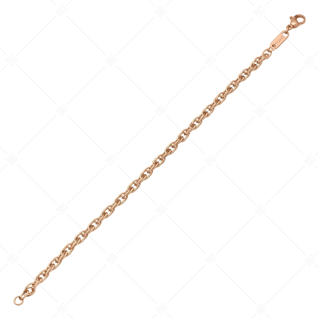 BALCANO - Prince of Wales / Bracelet  à maillon galloise en acier inoxydable plaqué or rose 18K - 4 mm (441356BC96)