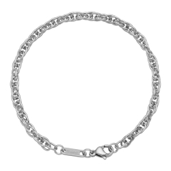 BALCANO - Prince of Wales / Edelstahl Prince of Wales Ketten-Armband mit Spiegelglanzpolierung - 4 mm