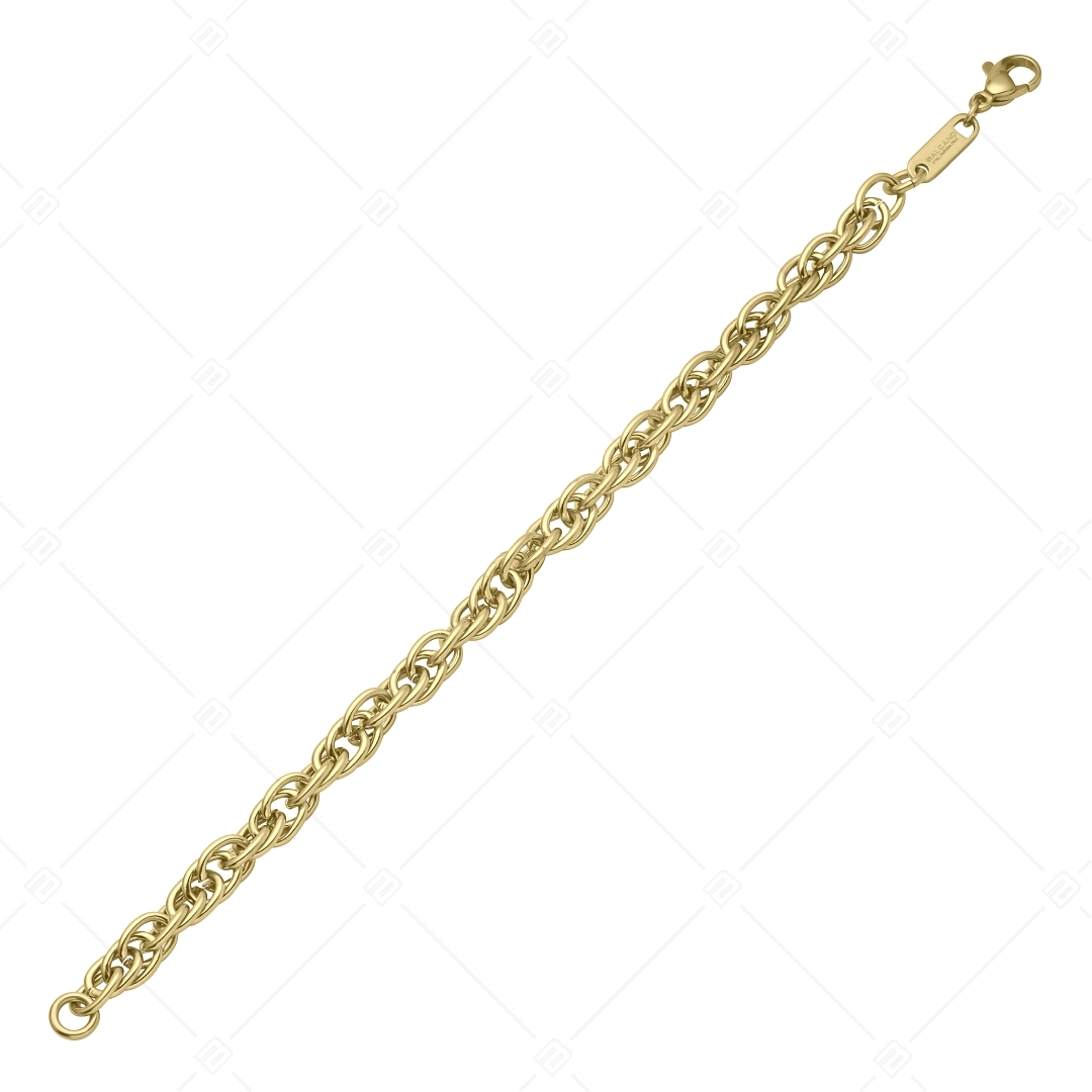 BALCANO - Prince of Wales / Bracelet à maillon galloise en acier inoxydable plaqué or 18K - 6 mm (441358BC88)