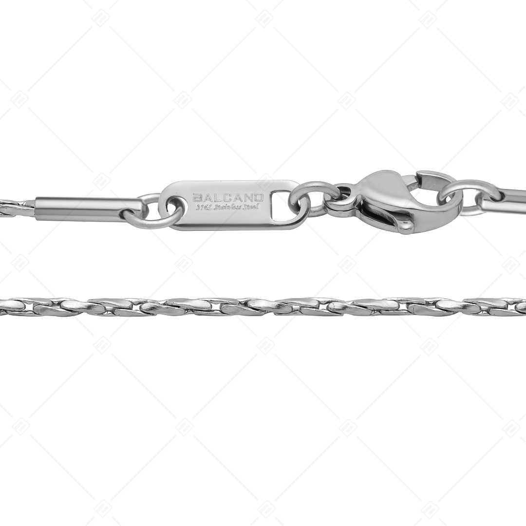 BALCANO - Twisted Cobra / Edelstahl Gerdrehte Kobrakette-Armband mit Spiegelglanzpolierung - 1,35 mm (441361BC97)