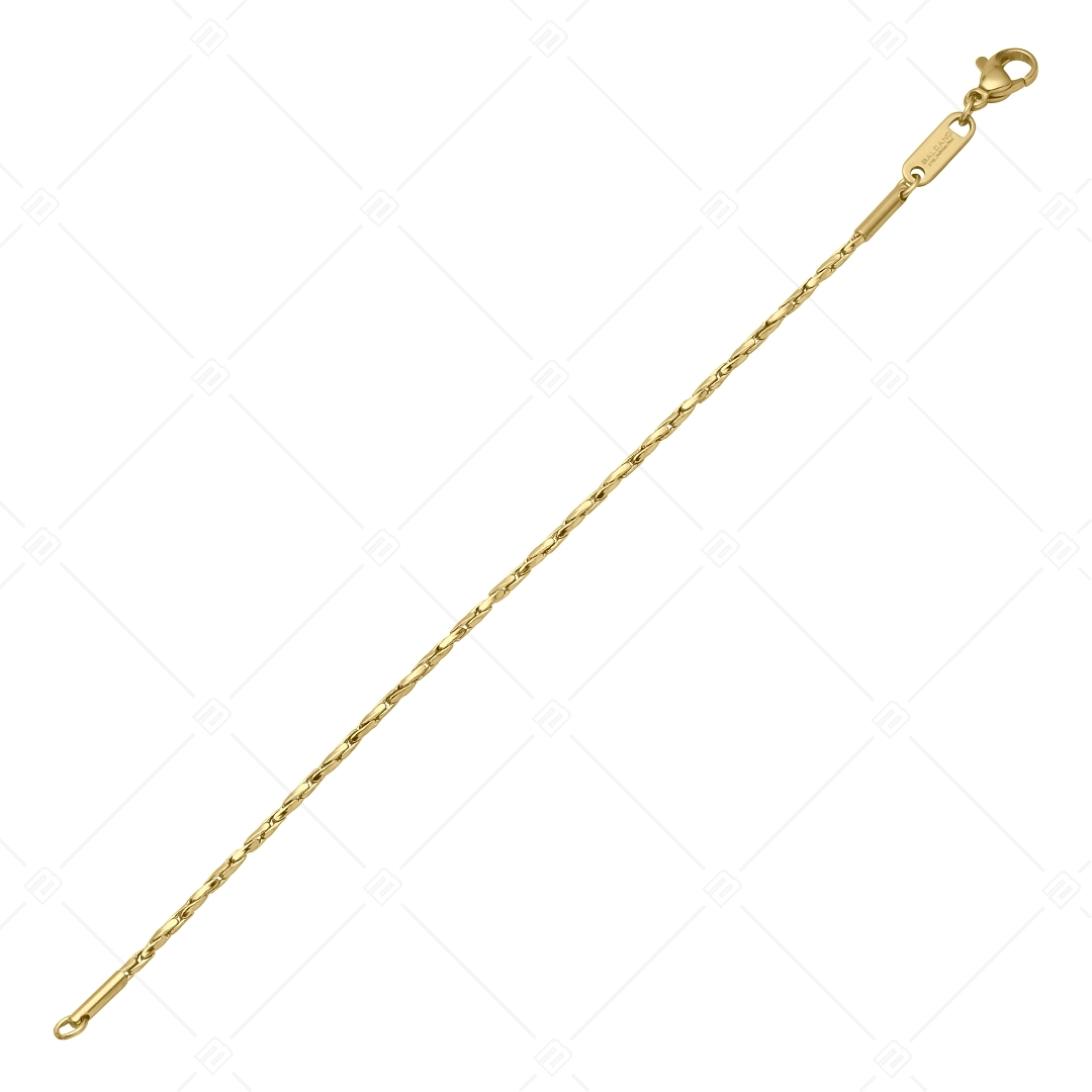 BALCANO - Twisted Cobra / Bracelet type chaîne cobra torsadée en acier inoxydable plaqué or 18K - 1,8 mm (441362BC88)