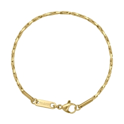 BALCANO - Twisted Cobra / Stainless Steel Twisted Crimpable Chain-Bracelet, 18K Gold Plated - 1,8 mm