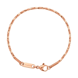 BALCANO - Twisted Cobra / Bracelet type chaîne cobra torsadée en acier inoxydable plaqué or rose 18K - 1,8 mm
