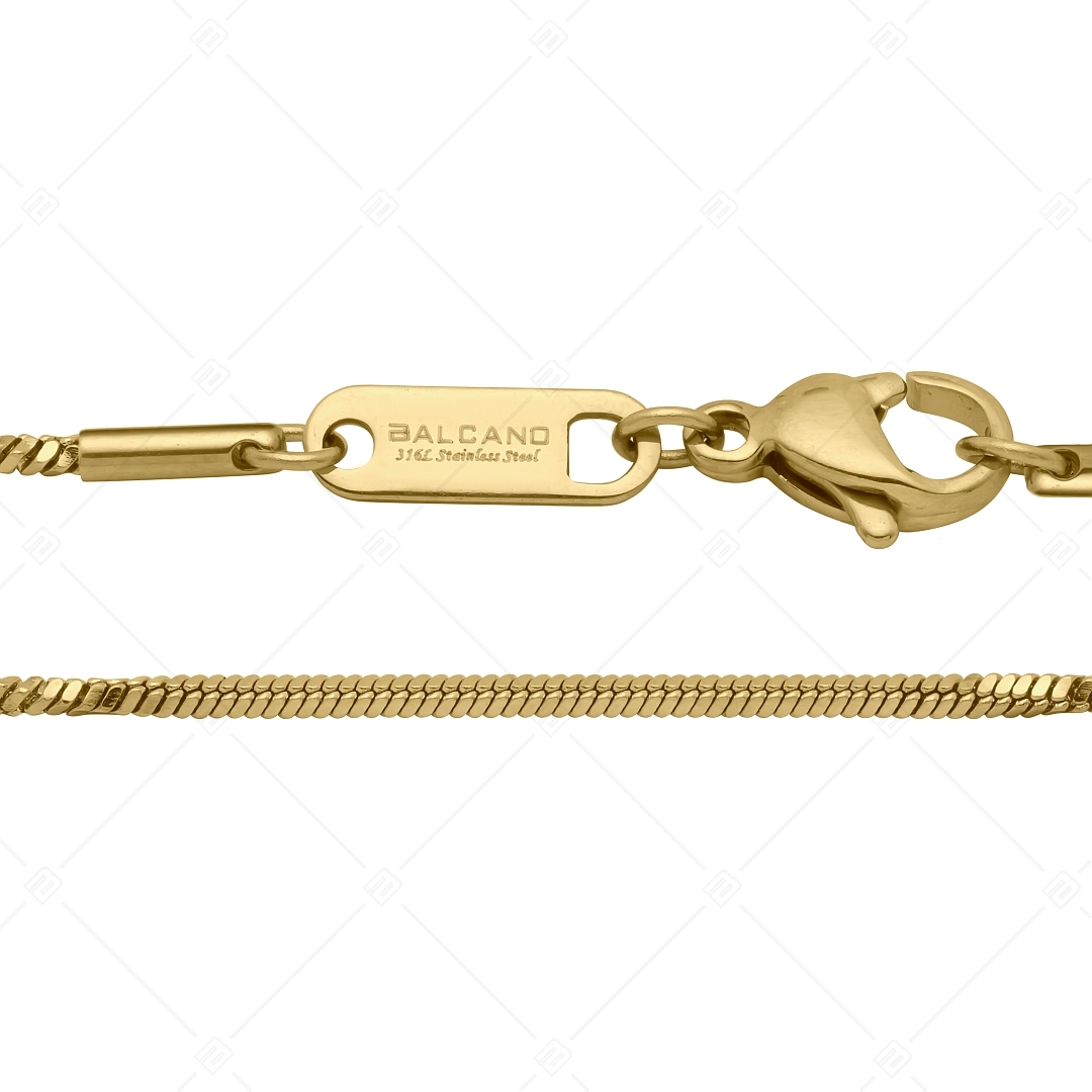 BALCANO - Fancy / Stainless Steel Fancy Chain-Bracelet, 18K Gold Plated - 1,1 mm (441370BC88)
