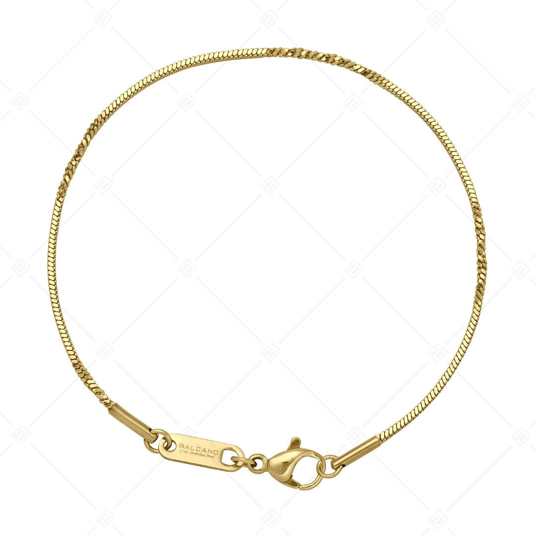 BALCANO - Fancy / Stainless Steel Fancy Chain-Bracelet, 18K Gold Plated - 1,1 mm (441370BC88)