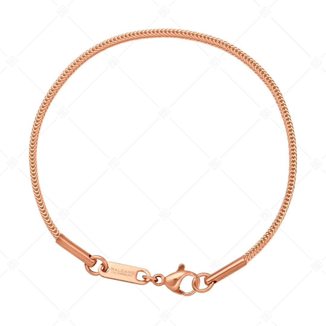 BALCANO - Foxtail / Stainless Steel Foxtail Chain-Bracelet, 18K Rose Gold Plated - 1,5 mm (441382BC96)
