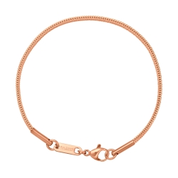 BALCANO - Foxtail / Bracelet  type queue de renard en acier inoxydable plaqué or rose 18K - 1,5 mm
