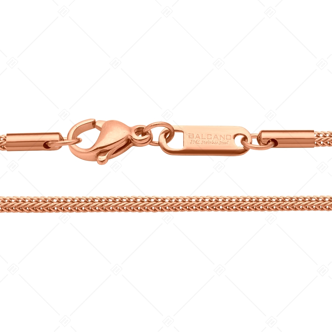BALCANO - Foxtail / Bracelet  type queue de renard en acier inoxydable plaqué or rose 18K - 1,5 mm (441382BC96)