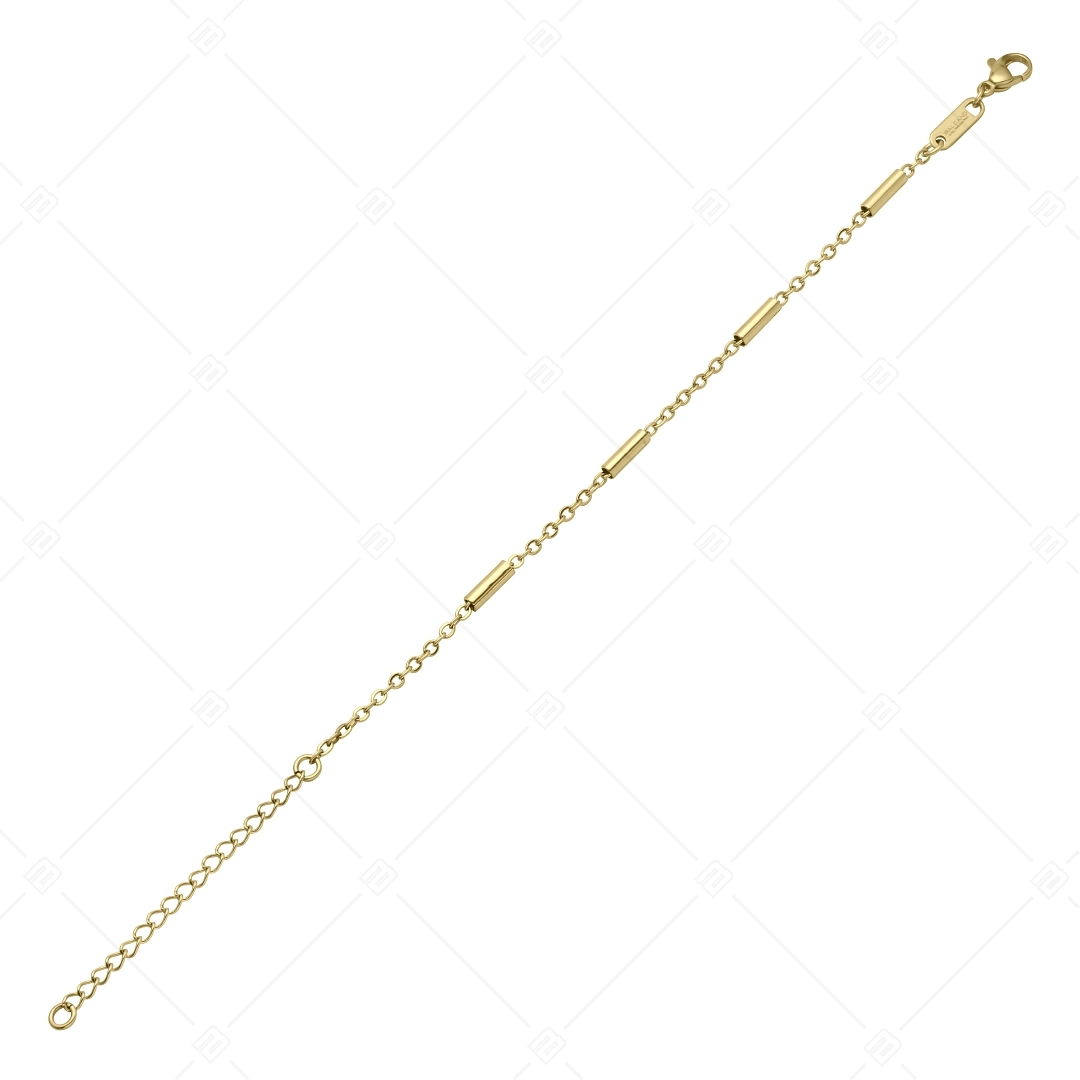 BALCANO - Bar & Link Chain / Stainless Steel Bracelet, 18K gold plated (441394BC88)