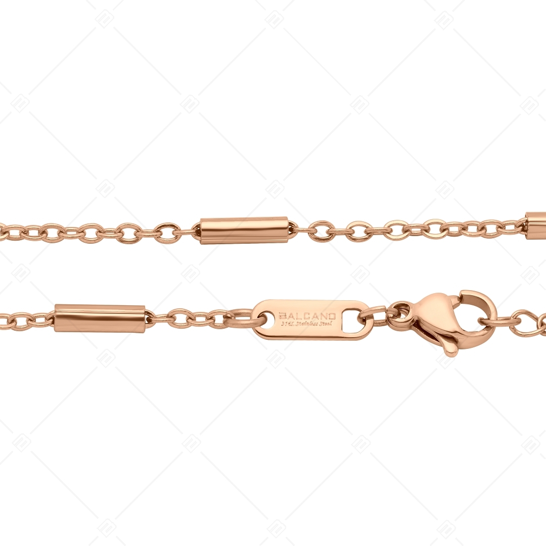 BALCANO - Bar & Link Chain / Stangen-Armband mit 18K rosévergoldet (441394BC96)