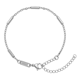 BALCANO - Bar & Link / Edelstahl Stäbchen Gliederkette-Armband mit Hochglanzpolierung - 2 / 2,5 mm