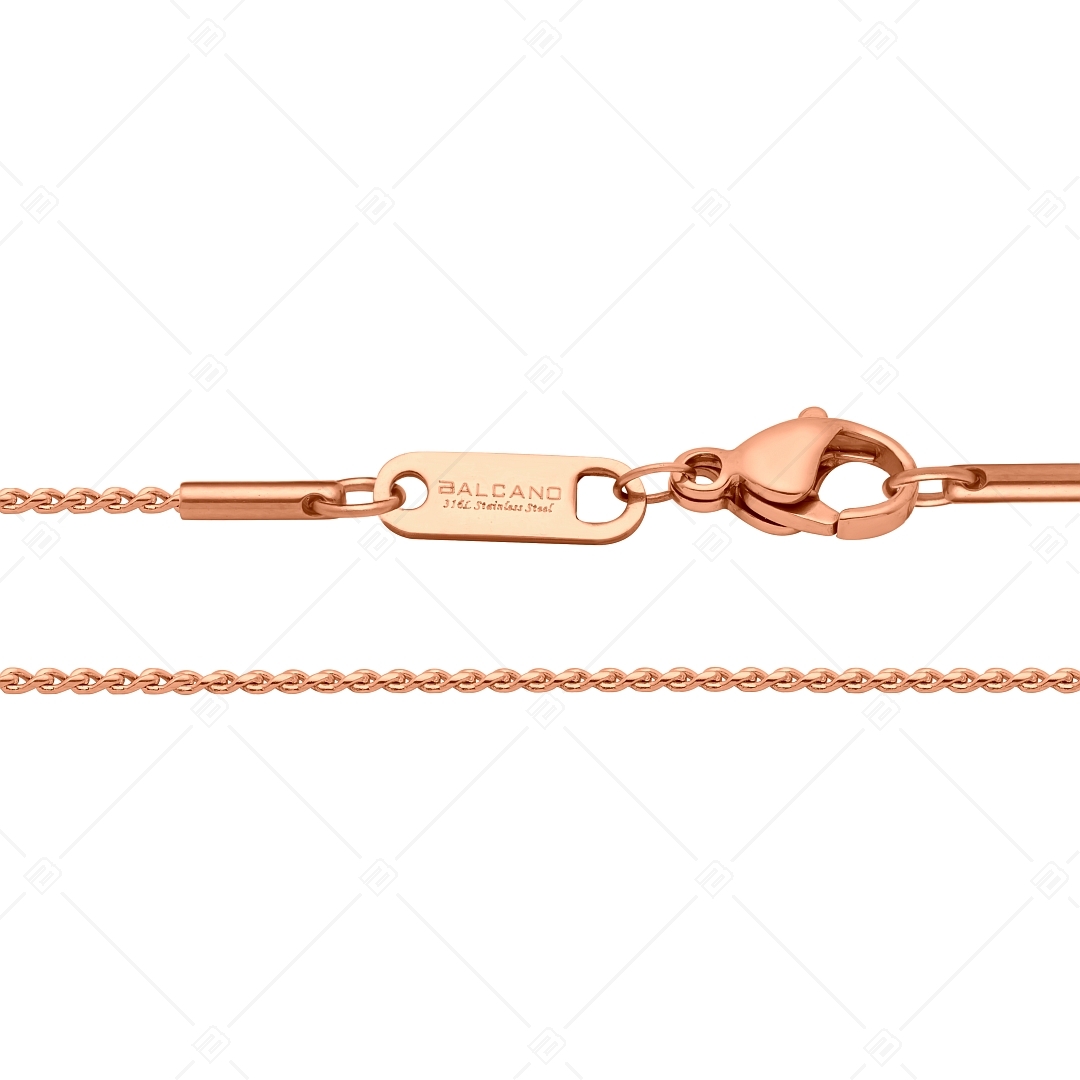 BALCANO - Spiga Chain bracelet, 18K rose gold plated - 1,1 mm (441400BC96)