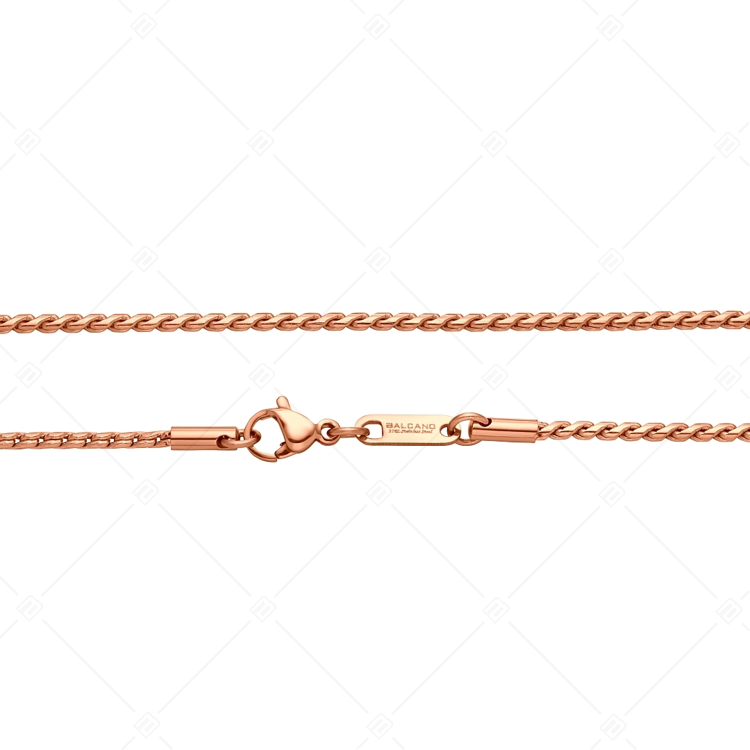 BALCANO - Spiga Chain / Bracelet type chaîne tressée plaqué or rose 18K - 1,9 mm (441403BC96)