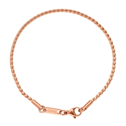 BALCANO - Spiga Chain / Bracelet type chaîne tressée plaqué or rose 18K - 1,9 mm