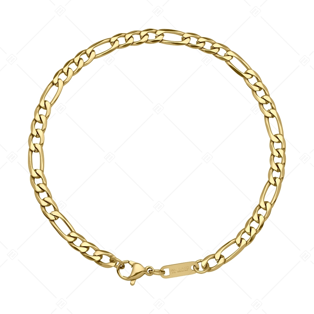 BALCANO - Figaro / Stainless Steel Figaro 3+1 Chain-Bracelet, 18K Gold Plated - 4 mm (441417BC88)