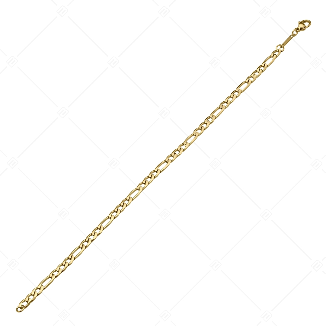 BALCANO - Figaro / Stainless Steel Figaro 3+1 Chain-Bracelet, 18K Gold Plated - 4 mm (441417BC88)