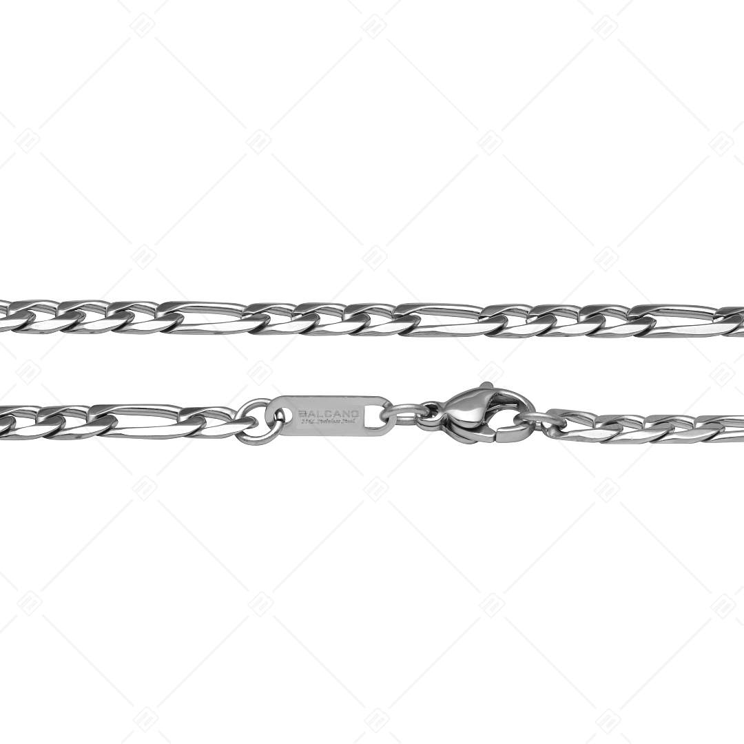 BALCANO - Figaro / Stainless Steel Figaro 3+1 Chain-Bracelet, High Polished - 4 mm (441417BC97)