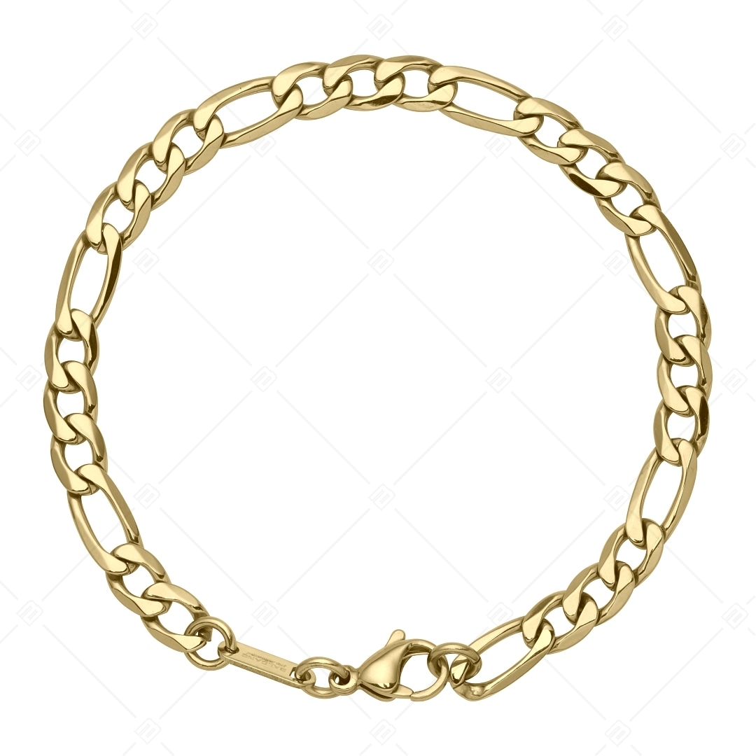 BALCANO - Fiagro 3+1 Chain / Bracelet Figaro à maillon 3+1 plaqué or 18K - 6 mm (441418BC88)