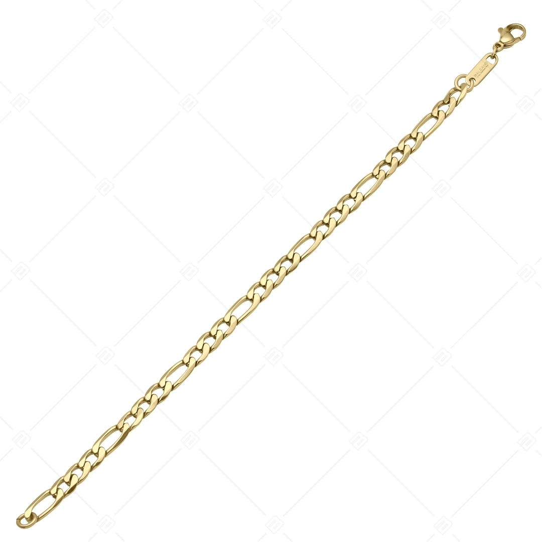 BALCANO - Figaro / Edelstahl Figarokette 3+1 Kettenöse-Armband mit 18K Gold Beschichtung - 6 mm (441418BC88)