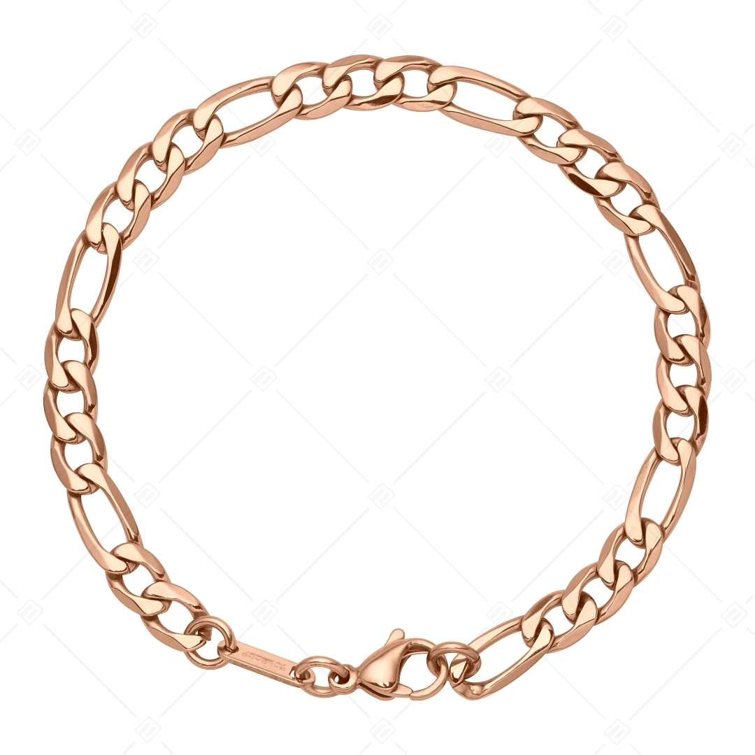 BALCANO - Figaro / Stainless Steel Figaro 3+1 Chain-Bracelet, 18K Rose Gold Plated - 6 mm (441418BC96)