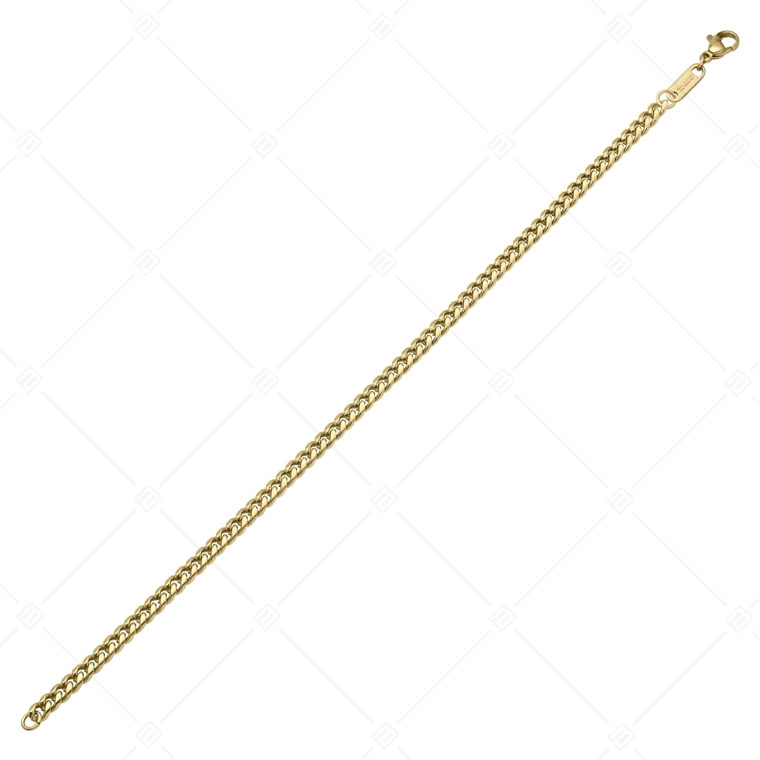 BALCANO - Curb Chain / Bracelet en acier inoxydable Pancer plaqué or 18K - 4 mm (441426BC88)